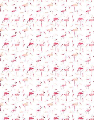 Rollo Fenster flamingos und ihre federn