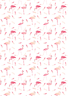 Rollo Fenster flamingos und ihre federn