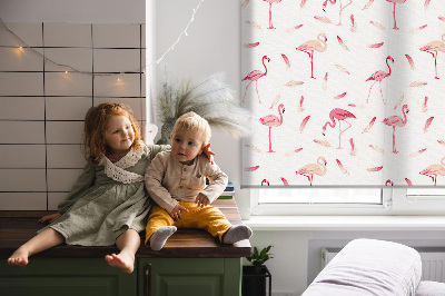 Rollo Fenster flamingos und ihre federn