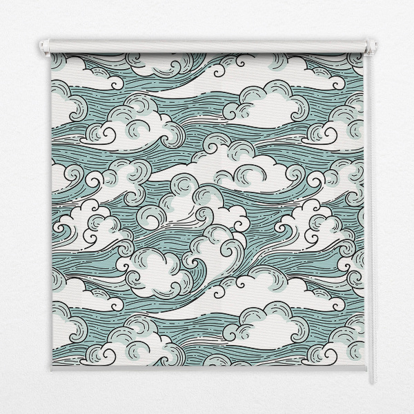Rollo Fenster mit dem Motiv Wolken und Wind