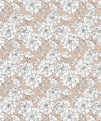 Rollo Fenster mit gezeichneten Blumen