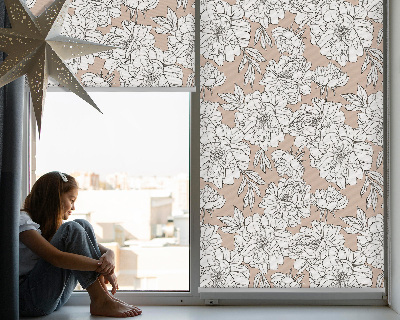 Rollo Fenster mit gezeichneten Blumen