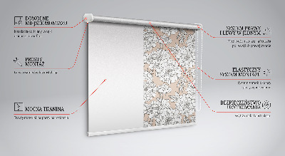 Rollo Fenster mit gezeichneten Blumen