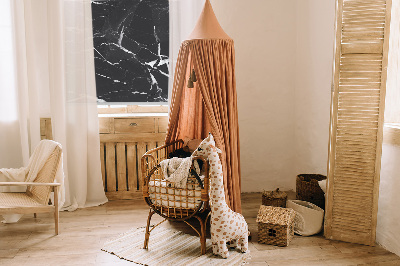 Rollo Fenster in schwarzer Marmoroptik