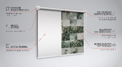 Fensterrollo innen in gefliester Palmenoptik