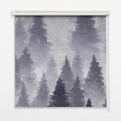 Rollo Fenster mit Nebelwald-Motiv