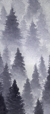 Rollo Fenster mit Nebelwald-Motiv