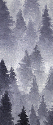 Rollo Fenster mit Nebelwald-Motiv