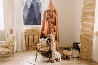 Rollo Fenster mit Nebelwald-Motiv
