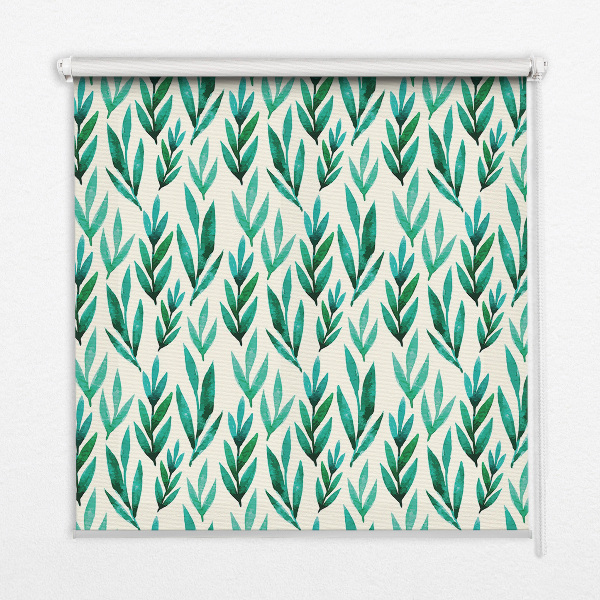 Fensterrollo mit Pflanzenmotiv