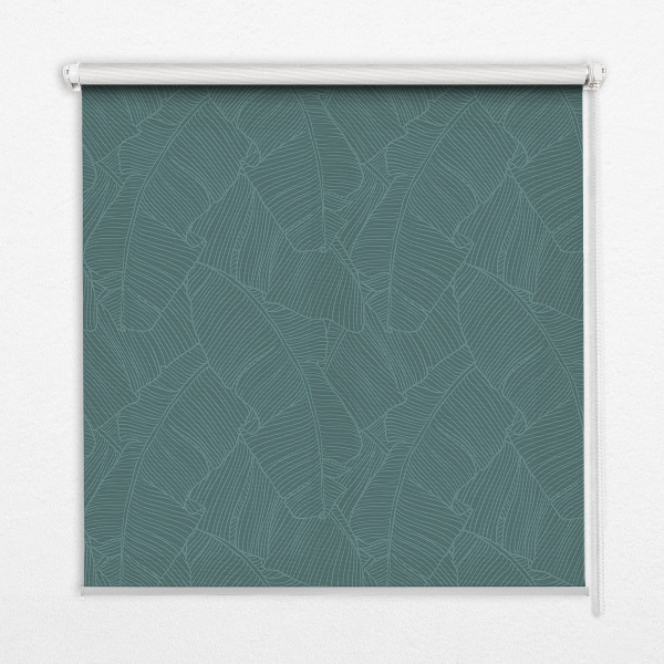 Fensterrollo in grüner Palmenblatt-Optik
