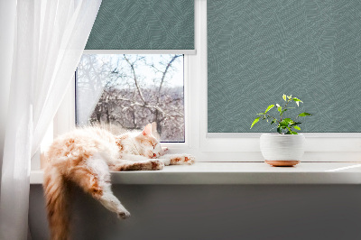 Fensterrollo in grüner Palmenblatt-Optik