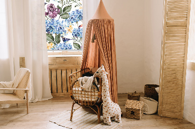 Fensterrollo mit Motiv Tukane und Blumen