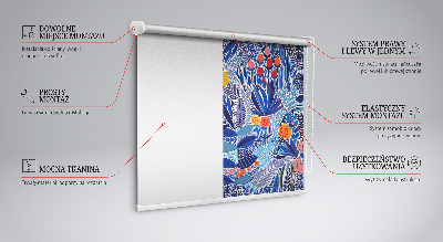 Fensterrollo innen in farbenfrohen Pflanzenmotiven