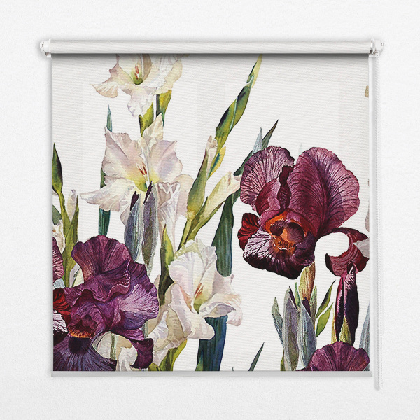 Fensterrollo innen kleine Blümchen