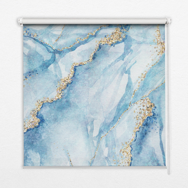 Fensterrollo in der Farbe blauem Marmor