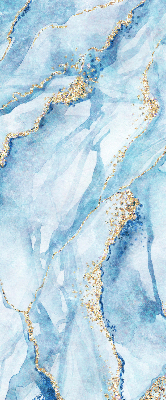 Fensterrollo in der Farbe blauem Marmor