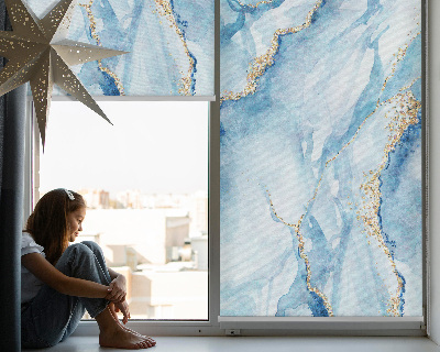 Fensterrollo in der Farbe blauem Marmor