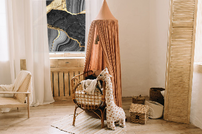 Rollo Fenster in schwarzer Marmoroptik