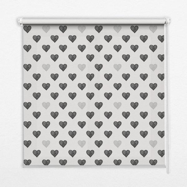 Rollo Fenster dunkle Herzen
