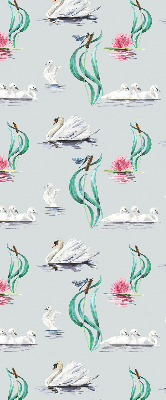 Fensterrollo mit Schwänen und Enten