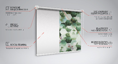 Fensterrollo innen in grüner sechseckiger Optik