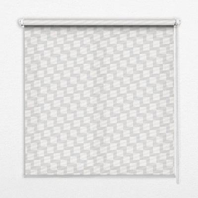 Rollo Fenster in grauer Quadratoptik