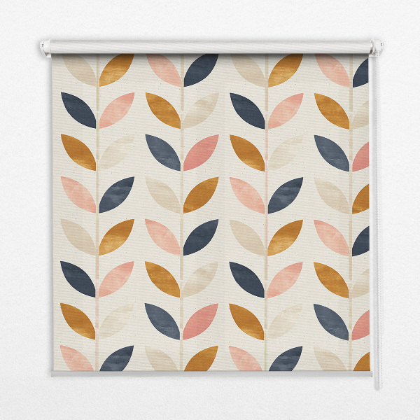 Fensterrollo mit Blätter-Motiv