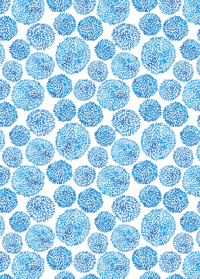 Rollo Fenster in blauen Blütenblattkreisen