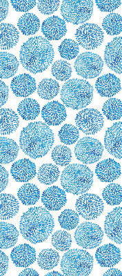 Rollo Fenster in blauen Blütenblattkreisen