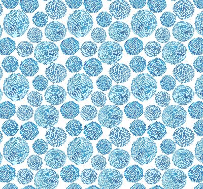 Rollo Fenster in blauen Blütenblattkreisen