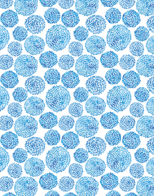Rollo Fenster in blauen Blütenblattkreisen