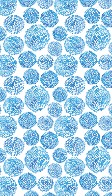 Rollo Fenster in blauen Blütenblattkreisen