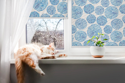 Rollo Fenster in blauen Blütenblattkreisen