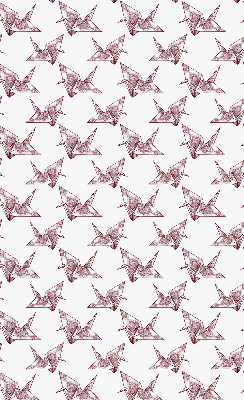 Fensterrollo mit Origami-Schwanen-Motiv