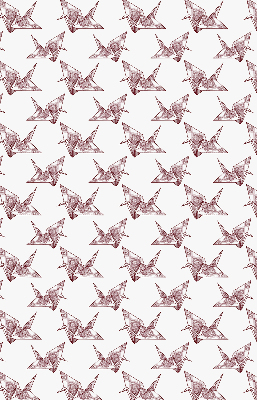 Fensterrollo mit Origami-Schwanen-Motiv