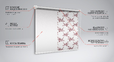 Fensterrollo mit Origami-Schwanen-Motiv