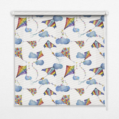 Rollo Fenster mit bunten Drachen
