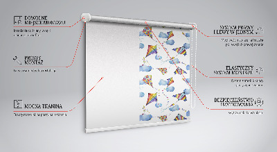 Rollo Fenster mit bunten Drachen