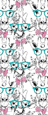 Fensterrollo mit Giraffenmotiv und Brille