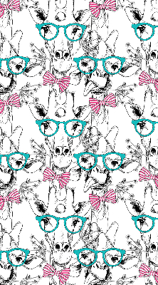 Fensterrollo mit Giraffenmotiv und Brille
