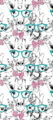 Fensterrollo mit Giraffenmotiv und Brille