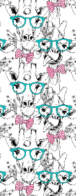 Fensterrollo mit Giraffenmotiv und Brille