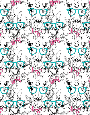 Fensterrollo mit Giraffenmotiv und Brille