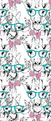Fensterrollo mit Giraffenmotiv und Brille