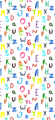 Fensterrollo innen in bunten Buchstaben