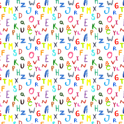 Fensterrollo innen in bunten Buchstaben