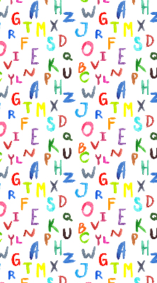 Fensterrollo innen in bunten Buchstaben