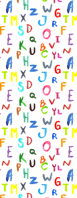 Fensterrollo innen in bunten Buchstaben