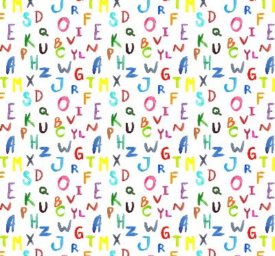 Fensterrollo innen in bunten Buchstaben